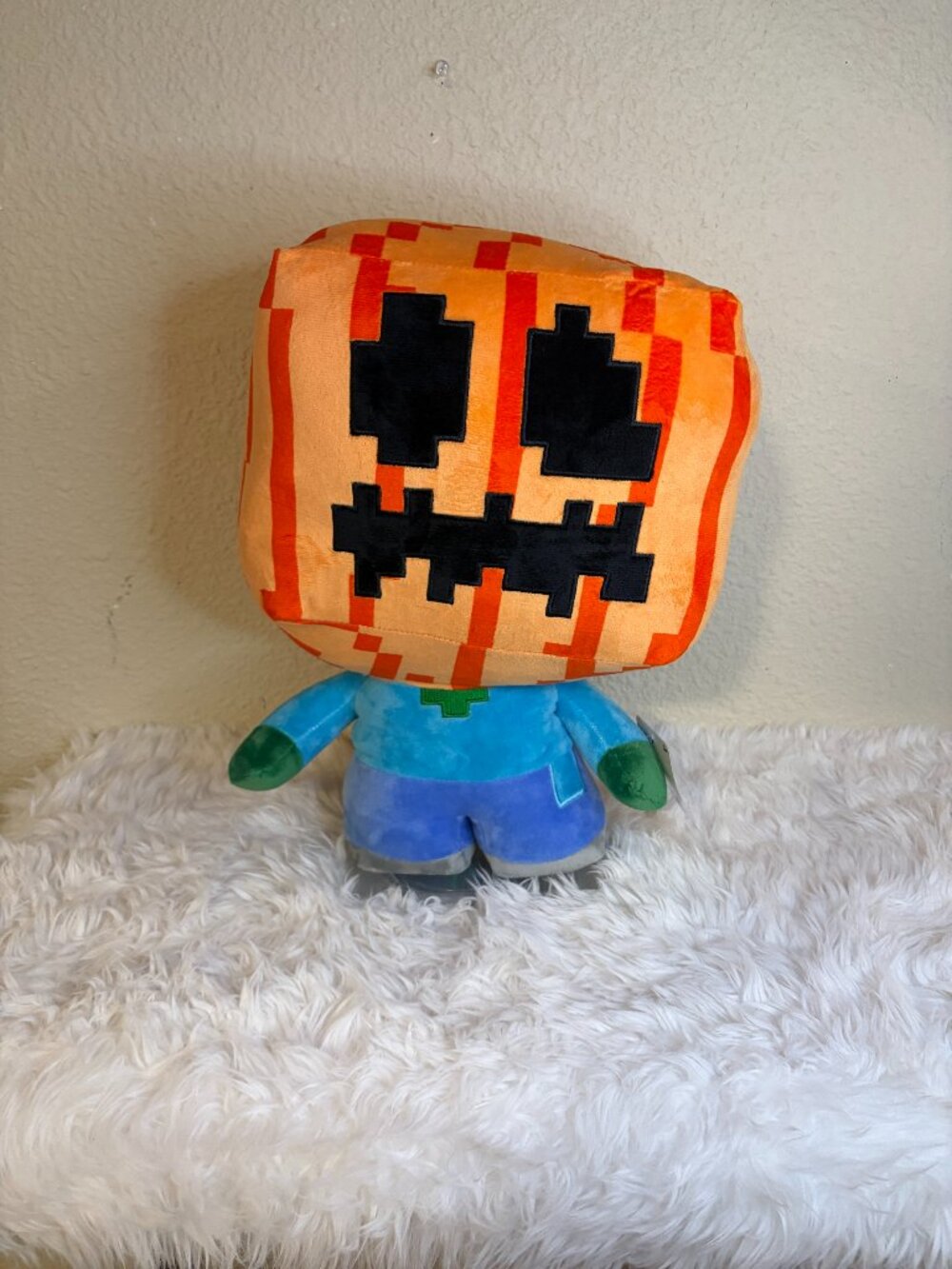 Minecraft Zombie Pumpkin Head Halloween 16" Plush Doll Ruz NWT